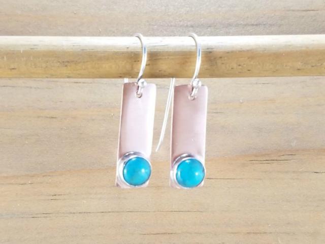 Turquoise Earrings on Copper
